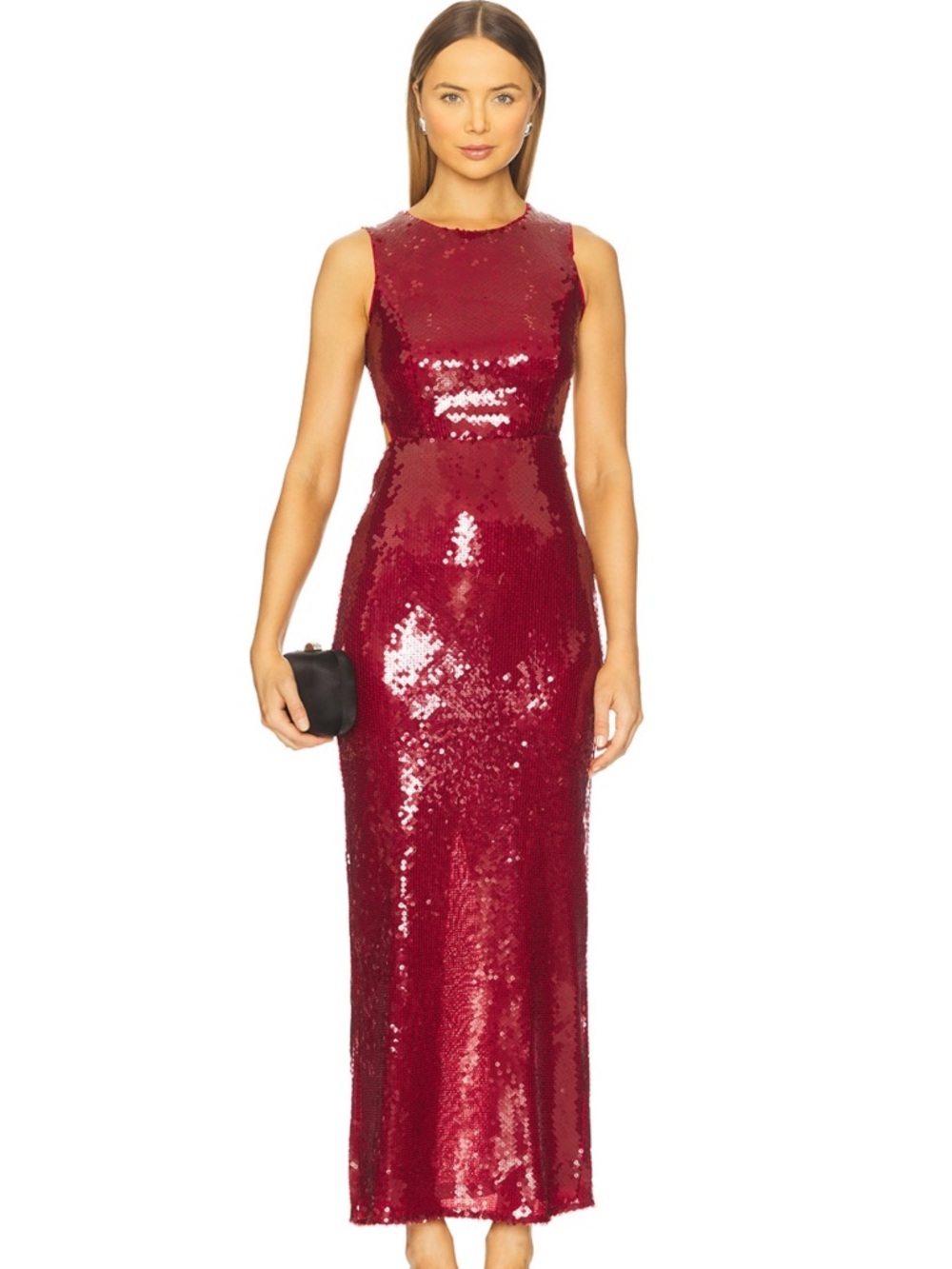 Bardot Burgundy Sequin Maxi Dress